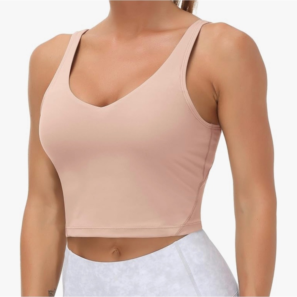NWT THE GYM PEOPLE Womens' Sports Bra Padded with Medium Support, soft pink